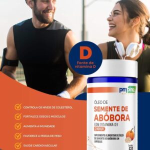 ÓLEO DE SEMENTE DE ABÓBORA C/ VIT D3 CAPSULAS